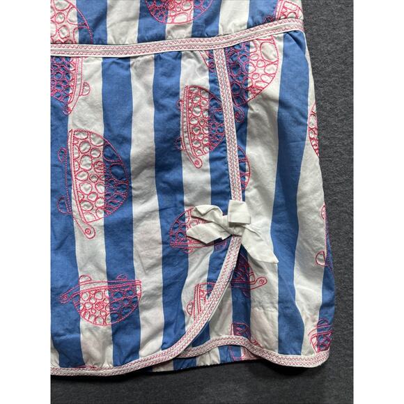 Lilly Pulitzer Jarvey Blue White Striped Turtle Bow Skort Womens Size 8 - Picture 2 of 13